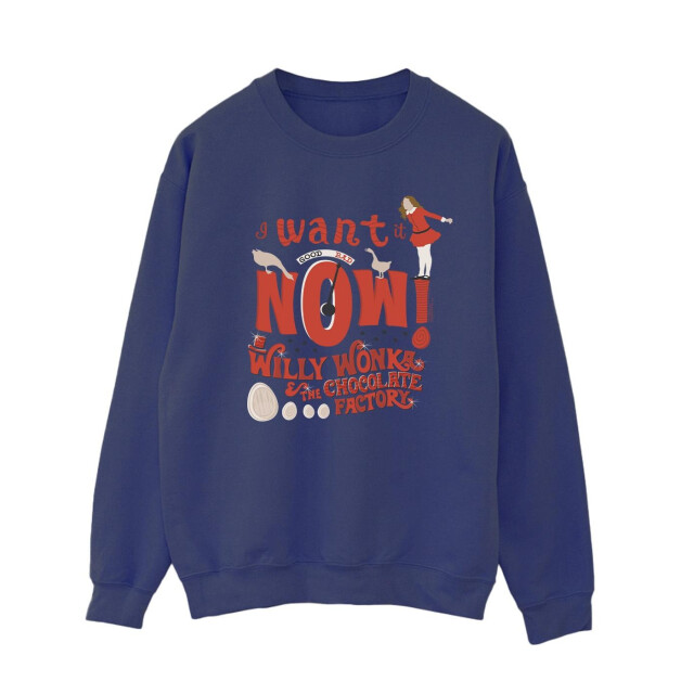 Li-cense Willy wonka dames verruca salt i want it now sweatshirt UTBI42426_navyblue large