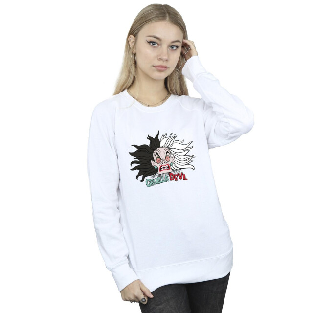 Li-cense Disney dames villains crazy cruella de vil sweatshirt UTBI42338_white large
