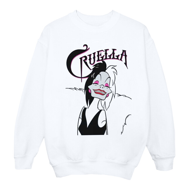 Li-cense Disney dames cruella de vil boze glimlach sweatshirt UTBI42328_white large