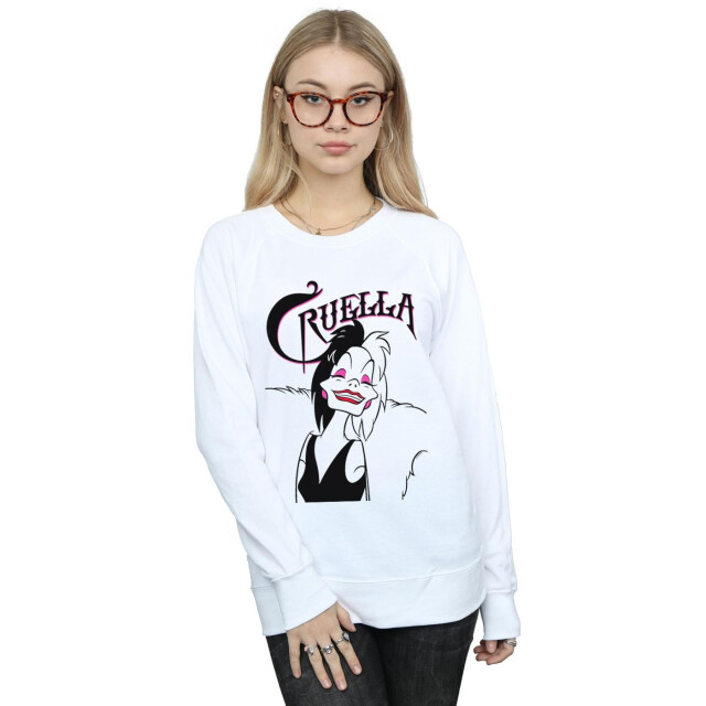 Li-cense Disney dames cruella de vil boze glimlach sweatshirt UTBI42328_white large