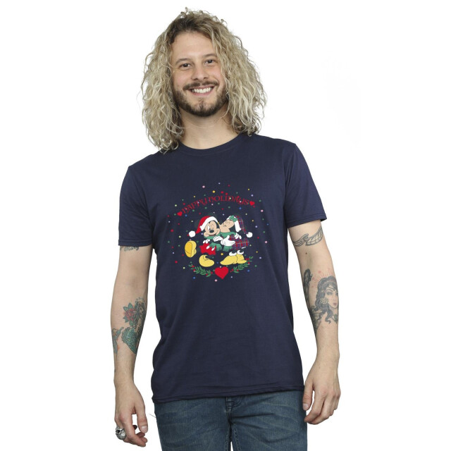Li-cense Disney heren mickey mouse mickey minnie kerstmis t-shirt UTBI42190_navyblue large