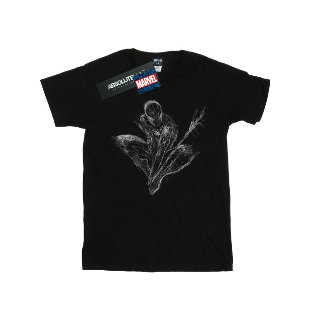 Li-cense Marvel meisjes spider-man web crouch katoenen t-shirt UTBI31517_black large