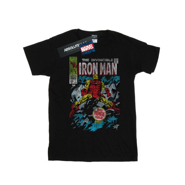 Li-cense Marvel meisjes invincible iron man distressed issue one katoenen t-shirt UTBI31134_black large