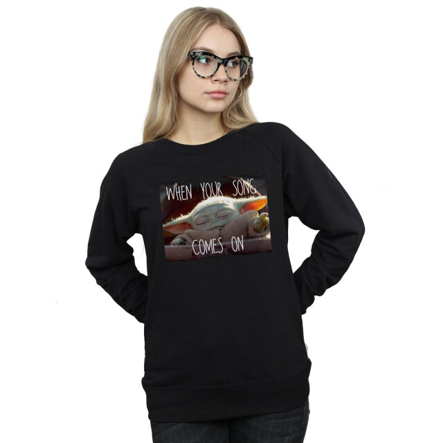 Li-cense Star wars dames the mandalorian the child song meme sweatshirt UTBI38936_black large