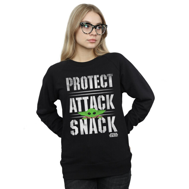 Li-cense Star wars dames the mandalorian protect attack snack sweatshirt UTBI38956_black large