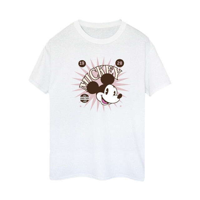 Li-cense Disney dames mickey mouse vintage leads them all katoenen vriend t-shirt UTBI38964_white large