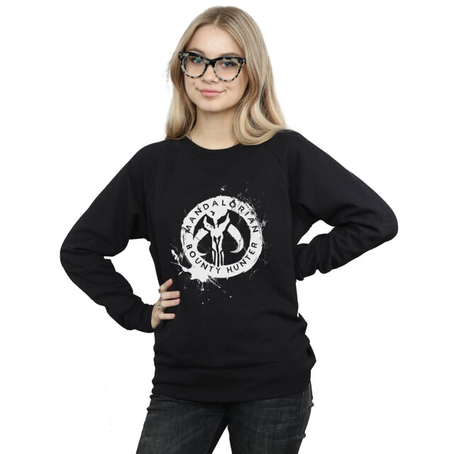 Li-cense Star wars dames the mandalorian bounty hunter splatter skull sweatshirt UTBI38691_black large