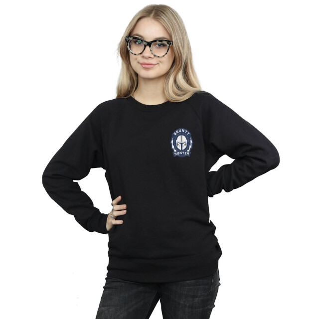 Li-cense Star wars dames the mandalorian bounty hunter badge borst print sweatshirt UTBI38714_black large