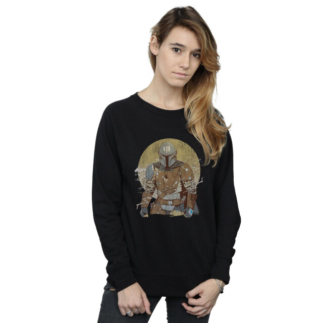 Li-cense Star wars dames the mandalorian distressed warrior sweatshirt UTBI38676_black large