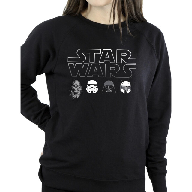 Li-cense Star wars dames sweatshirt met karakterkoppen UTBI38235_black large
