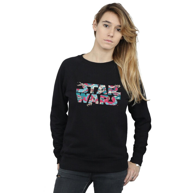 Li-cense Star wars dames sweatshirt met golvend scheepslogo UTBI38143_black large