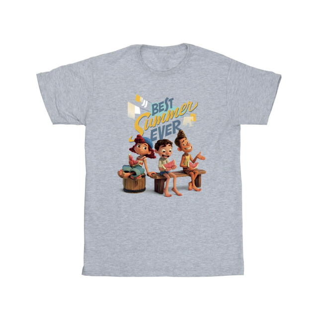 Li-cense Disney meisjes luca best summer ever katoenen t-shirt UTBI23668_sportsgrey large