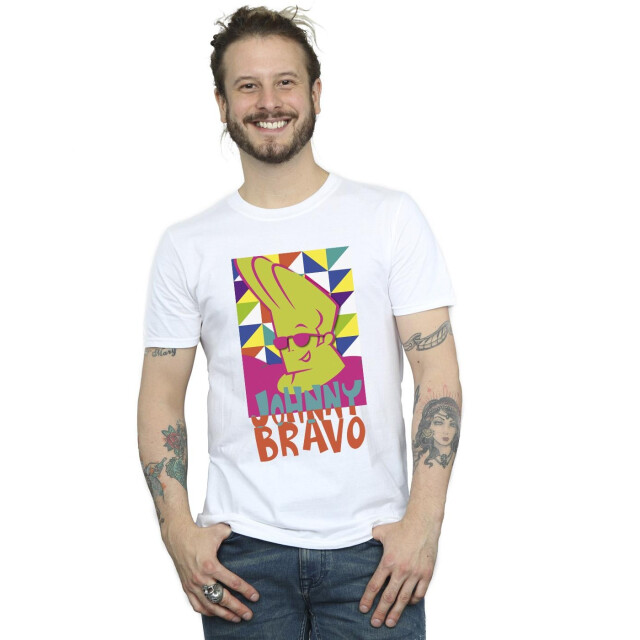 Li-cense Johnny bravo heren multi driehoeken pop art t-shirt UTBI32125_white large