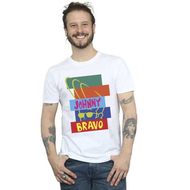 Li-cense Johnny bravo heren rechthoek pop art t-shirt UTBI32097_white large