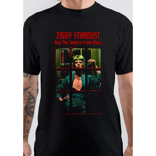 Li-cense David bowie unisex volwassen t-shirt ziggy stardust UTBI313_blackred large