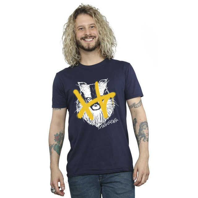 Li-cense Harry potter heren hufflepuff pop spray t-shirt UTBI31234_navyblue large