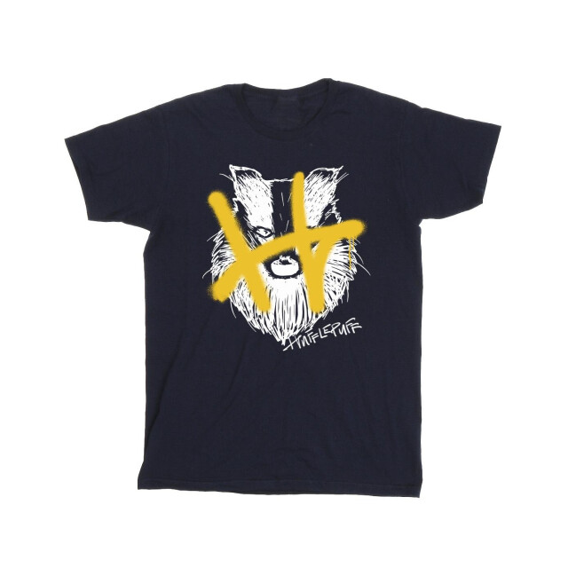 Li-cense Harry potter heren hufflepuff pop spray t-shirt UTBI31234_navyblue large