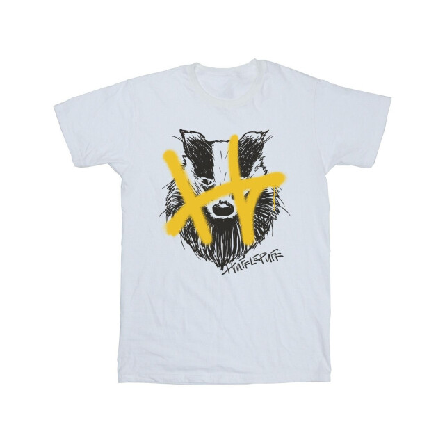 Li-cense Harry potter heren hufflepuff pop spray t-shirt UTBI31234_white large