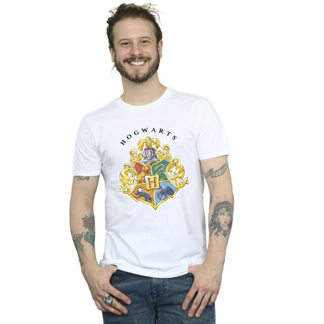 Li-cense Harry potter heren zweinstein schoolembleem t-shirt UTBI31174_white large
