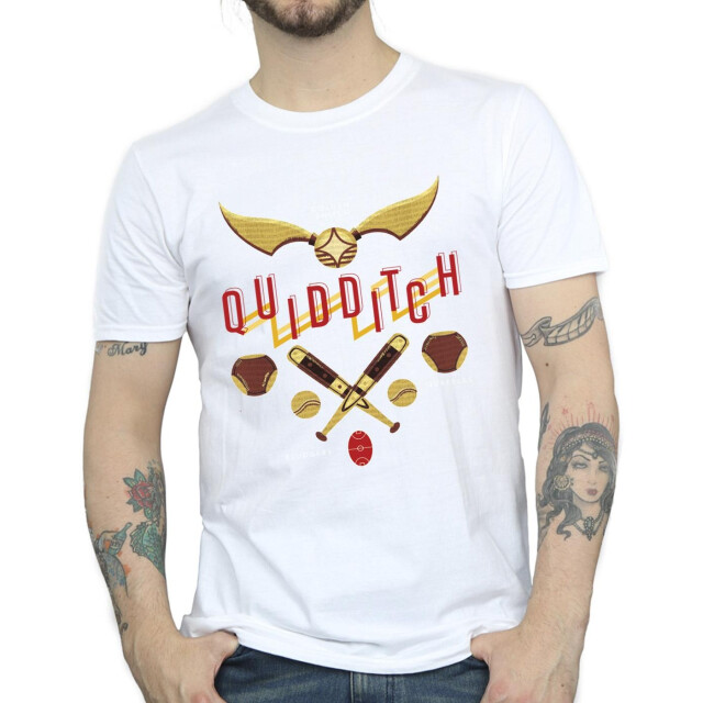 Li-cense Harry potter heren zwerkbal gouden snaai t-shirt UTBI31127_white large