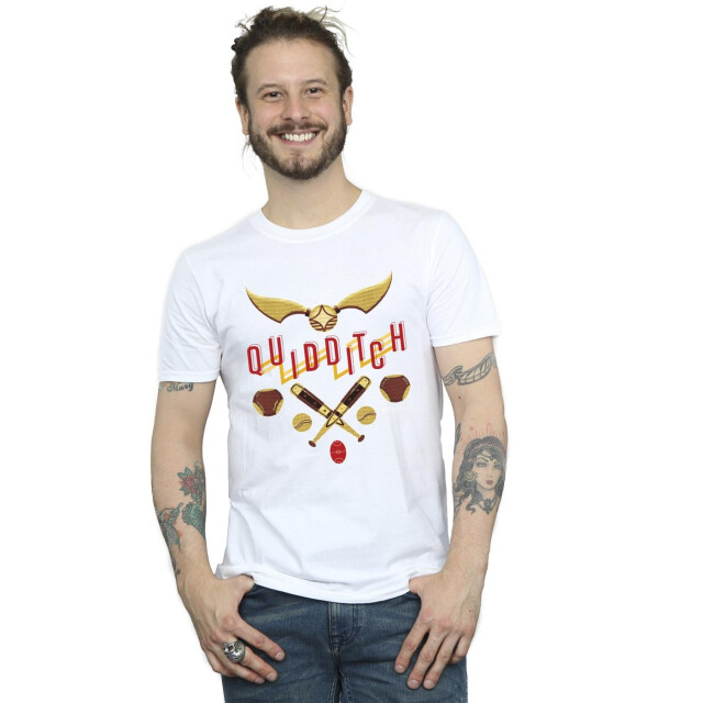 Li-cense Harry potter heren zwerkbal gouden snaai t-shirt UTBI31127_white large