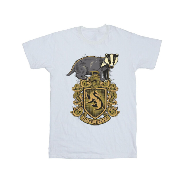 Li-cense Harry potter heren hufflepuff schets crest t-shirt UTBI31049_white large