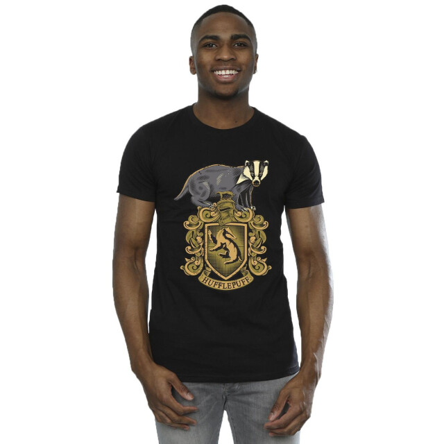 Li-cense Harry potter heren hufflepuff schets crest t-shirt UTBI31049_black large