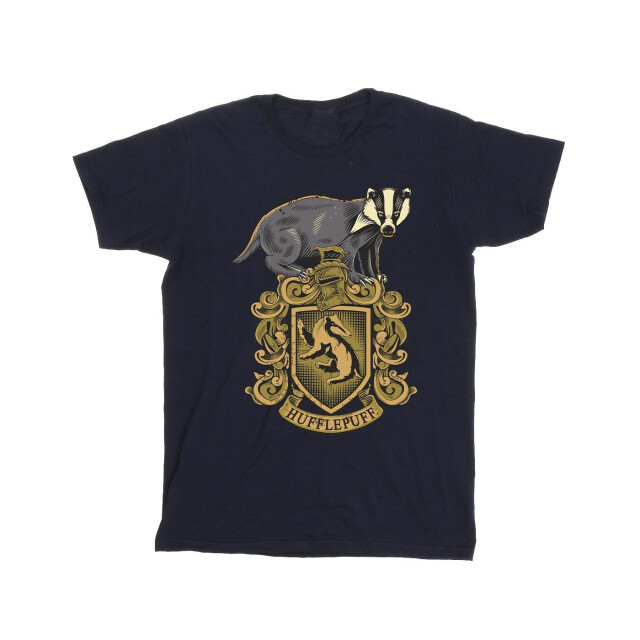 Li-cense Harry potter heren hufflepuff schets crest t-shirt UTBI31049_navyblue large