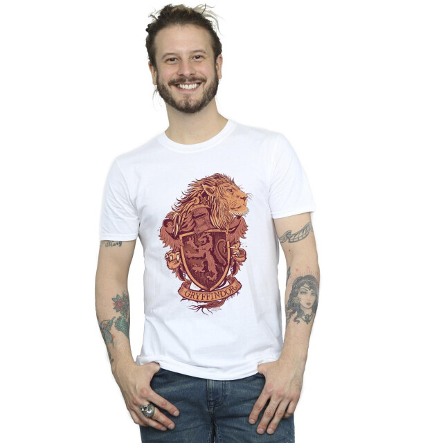 Li-cense Harry potter heren gryffindor schets crest t-shirt UTBI31024_white large