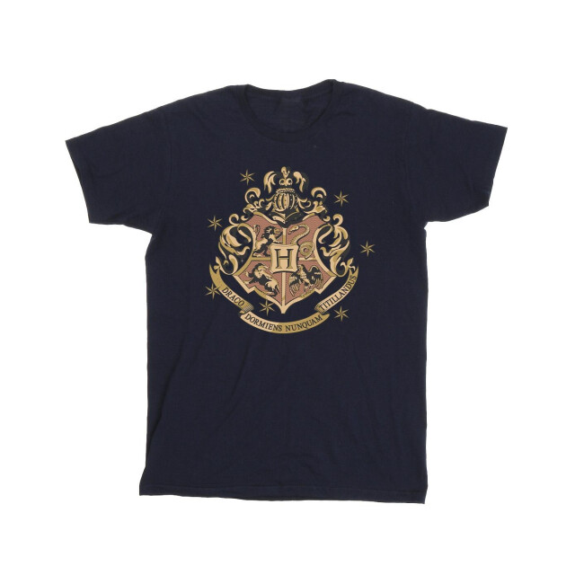 Li-cense Harry potter heren goud hogwart crest t-shirt UTBI30898_navyblue large