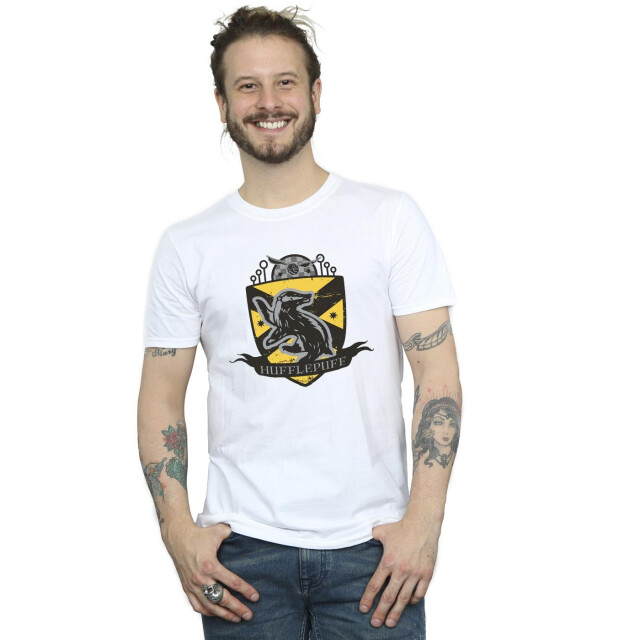 Li-cense Harry potter heren hufflepuff borstembleem t-shirt UTBI30811_white large