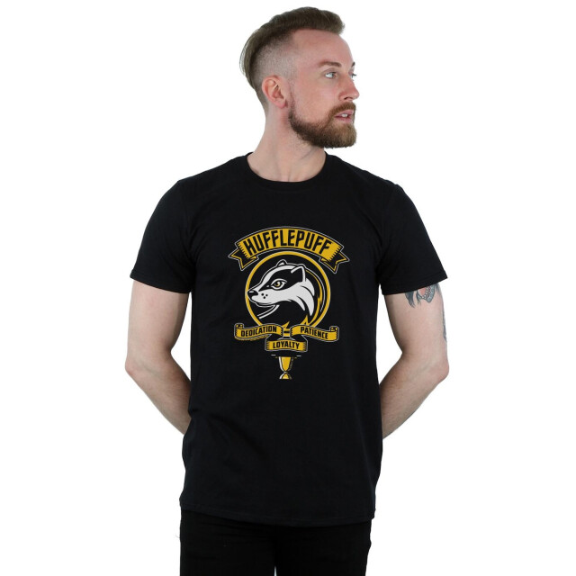 Li-cense Harry potter heren hufflepuff toon crest t-shirt UTBI30547_black large