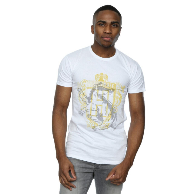 Li-cense Harry potter heren hufflepuff badger crest t-shirt UTBI30324_white large