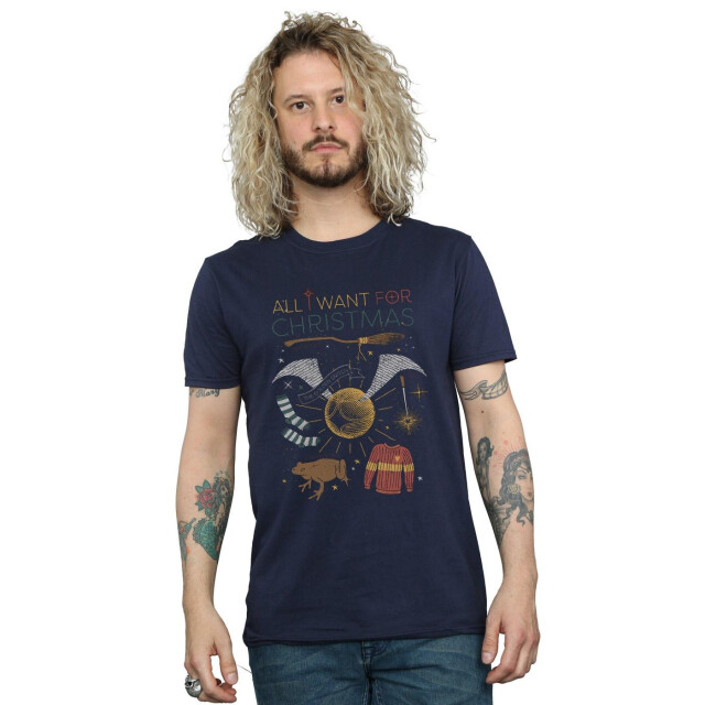 Li-cense Harry potter heren alles wat ik wil voor kerstmis t-shirt UTBI30057_navyblue large