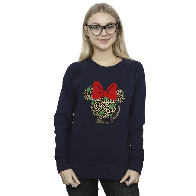 Li-cense Disney dames minnie mouse luipaard kerst sweatshirt UTBI29364_navyblue large