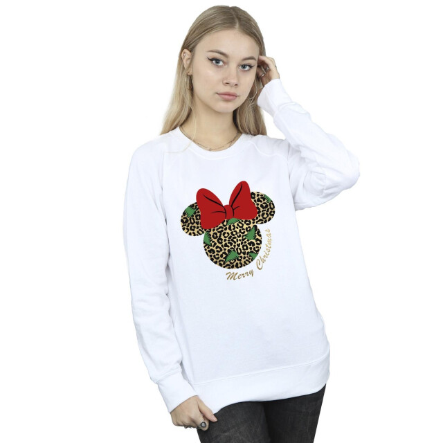 Li-cense Disney dames minnie mouse luipaard kerst sweatshirt UTBI29364_white large