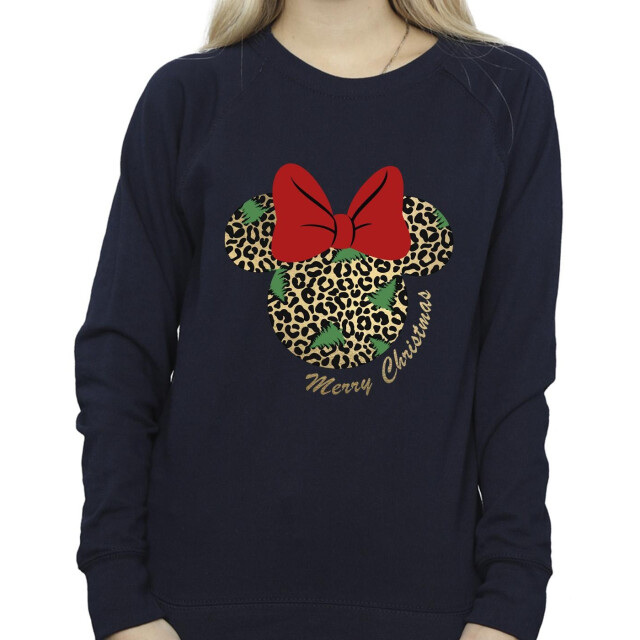 Li-cense Disney dames minnie mouse luipaard kerst sweatshirt UTBI29364_navyblue large