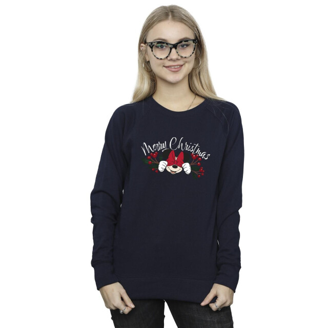Li-cense Disney dames minnie mouse kerstmis holly sweatshirt UTBI29341_navyblue large