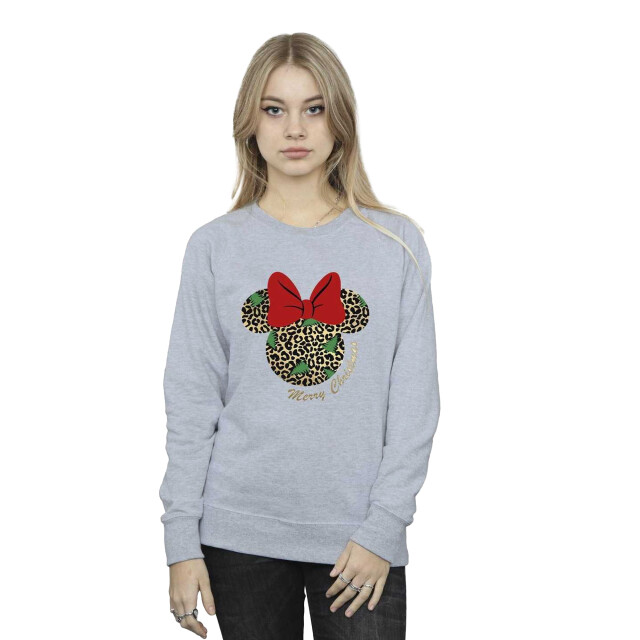 Li-cense Disney dames minnie mouse luipaard kerst sweatshirt UTBI29364_sportsgrey large
