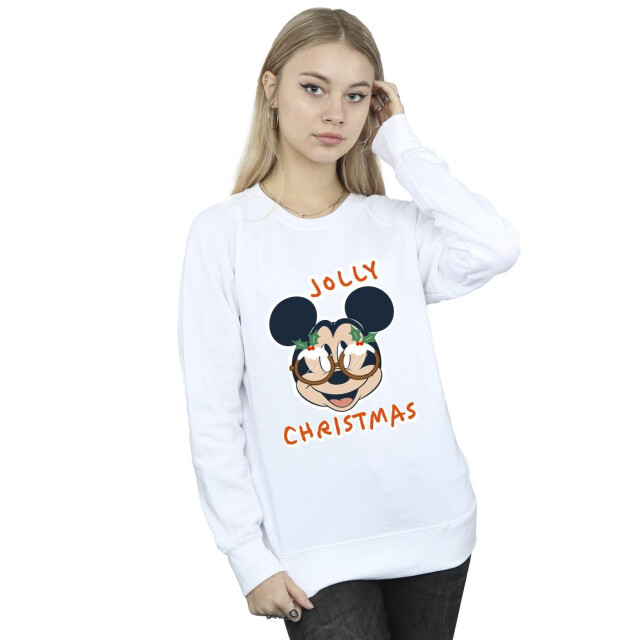 Li-cense Disney dames mickey mouse jolly christmas bril sweatshirt UTBI29315_white large