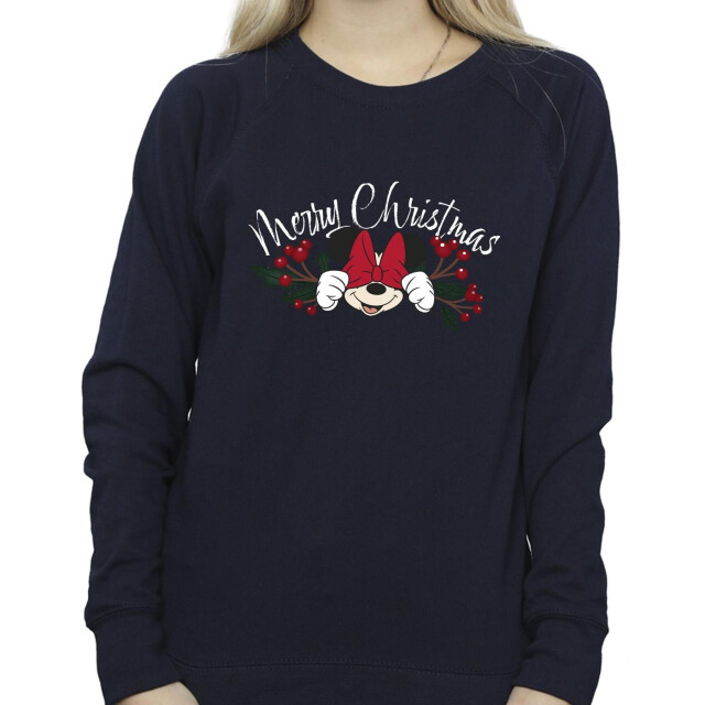Li-cense Disney dames minnie mouse kerstmis holly sweatshirt UTBI29341_navyblue large