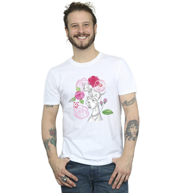 Li-cense Disney heren 101 dalmatiërs bloemen t-shirt UTBI28928_white large