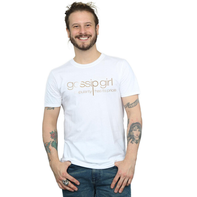 Li-cense Gossip girl heren goud logo t-shirt UTBI28787_white large