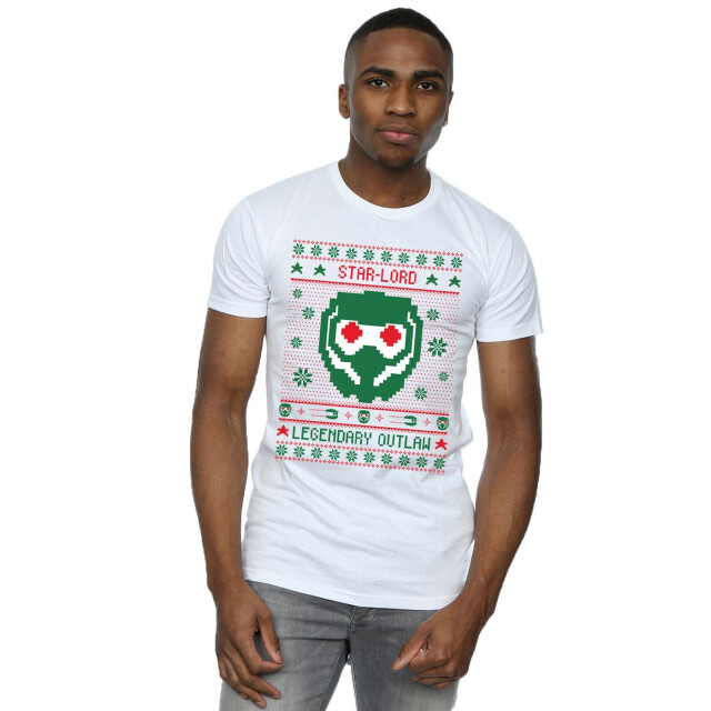 Li-cense Marvel heren guardians of the galaxy vol. 2 star lord fair isle t-shirt UTBI28548_white large