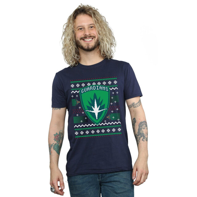 Li-cense Marvel heren guardians of the galaxy fair isle t-shirt UTBI28547_navyblue large