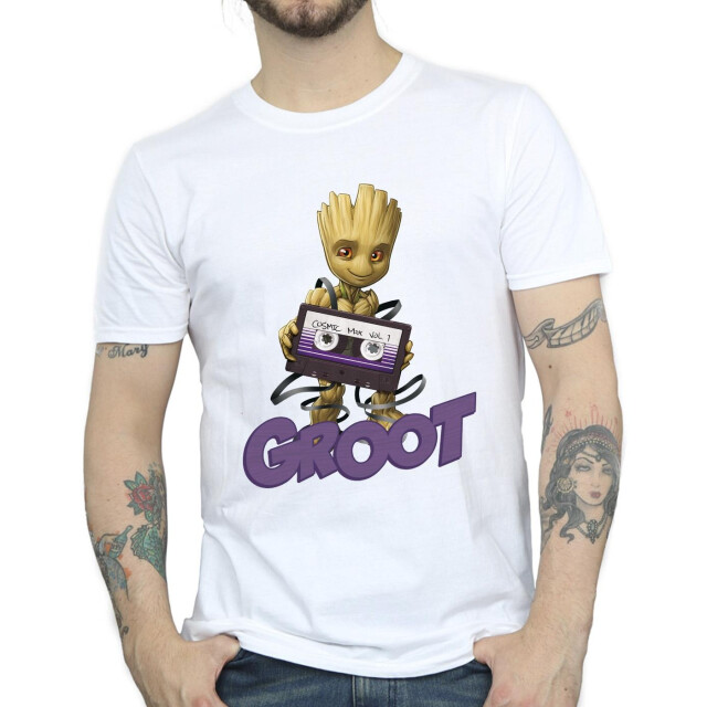 Li-cense Guardians of the galaxy heren groot casette t-shirt UTBI28213_white large