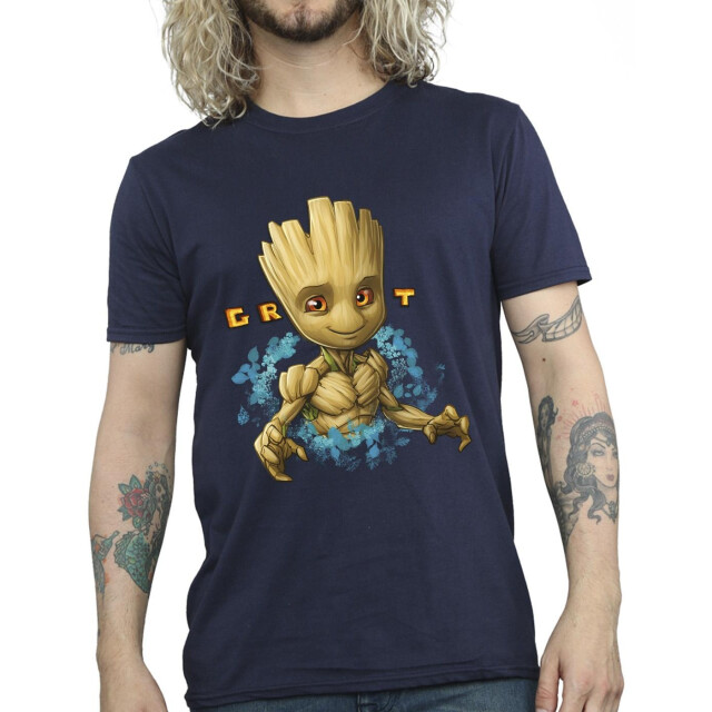 Li-cense Guardians of the galaxy heren groot bloemen t-shirt UTBI28235_navyblue large