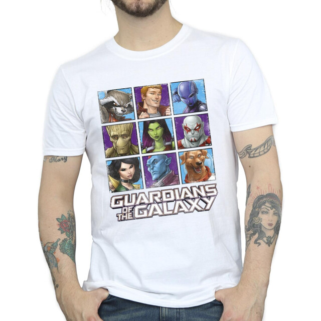 Li-cense Guardians of the galaxy mens karakter vierkantjes t-shirt UTBI28173_white large