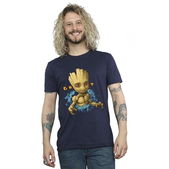 Li-cense Guardians of the galaxy heren groot bloemen t-shirt UTBI28235_navyblue large