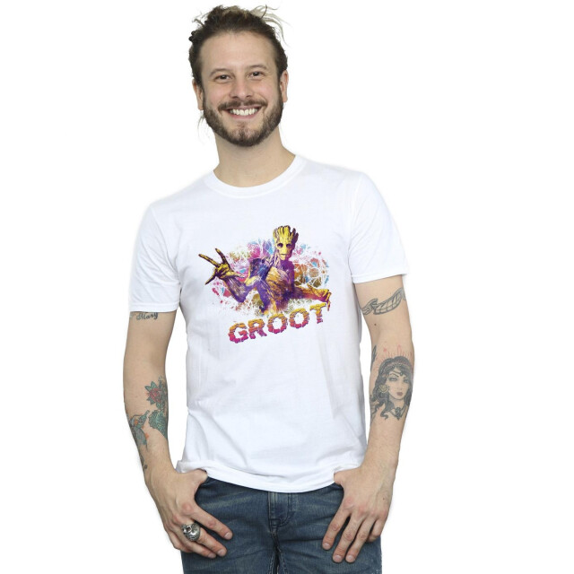 Li-cense Marvel heren guardians of the galaxy abstract groot t-shirt UTBI28069_white large